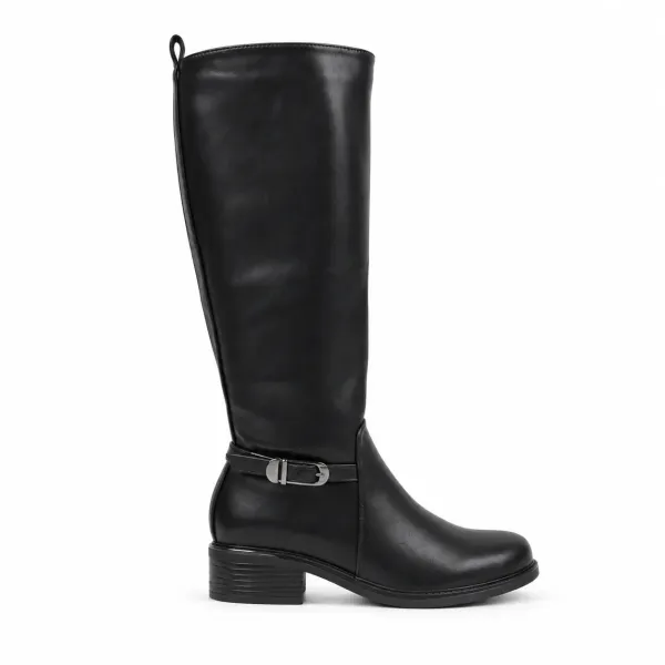 BOTTES  FEMME NOIRES À TALON BAS