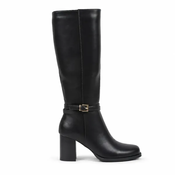 BOTTES  FEMME NOIRES À TALON BLOC