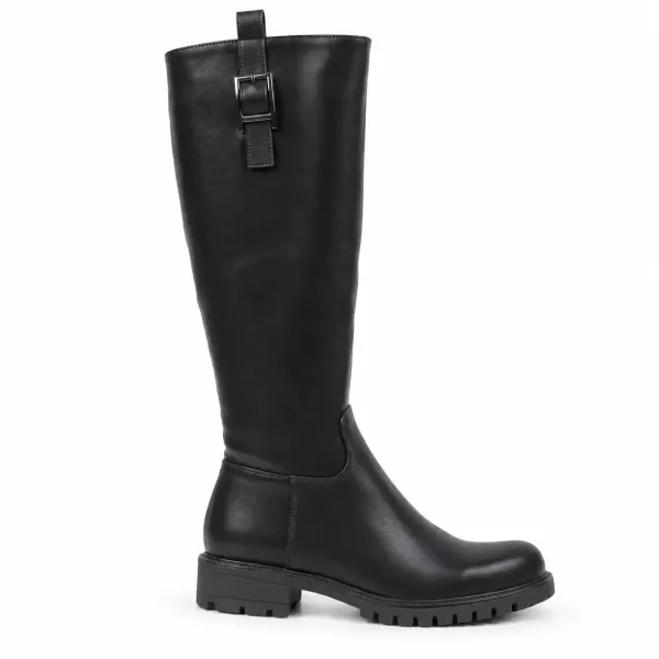 BOTTES  FEMME NOIRES À SEMELLE CRANTÉE