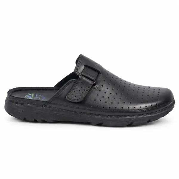 MULE HOMME CUIR NOIR