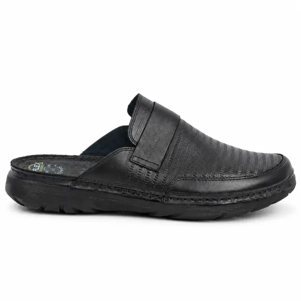 MULE HOMME CUIR NOIR