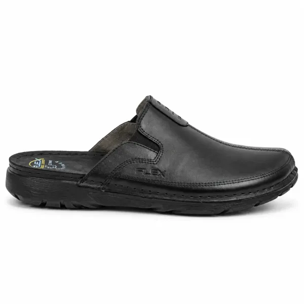 MULE HOMME CUIR NOIR