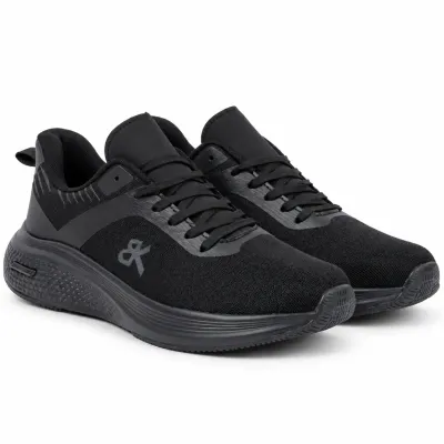 Sneaker noire pour homme S-SK40-N avec tige synthétique et textile, lacets noirs et semelle extérieure en caoutchouc.