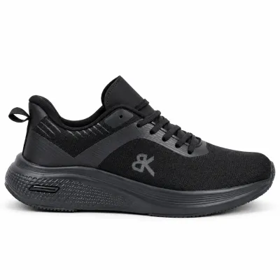Sneaker noire pour homme S-SK40-N avec tige synthétique et textile, lacets noirs et semelle extérieure en caoutchouc.