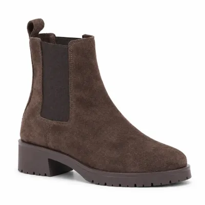 Boots Chelsea Andrea Bruni marron en cuir, référence AB-109-1-DM, avec empiècements élastiques latéraux