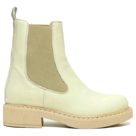 BOTTINE FEMME CUIR BEIGE
