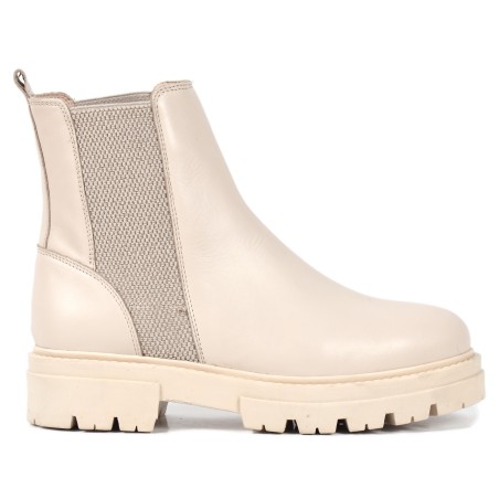 BOTTINE FEMME CUIR BEIGE