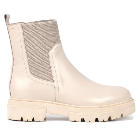 BOTTINE FEMME CUIR BEIGE