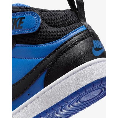 Basket Nike Court Borough Mid 2 bleu/noir - Référence CD7782-404 - Style urbain et sportif. Basket Nike Court Borough Mid 2 bleu/noir - Référence CD7782-404 - Style urbain et sportif.