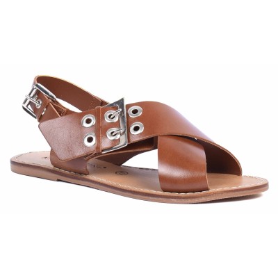 Sandale femme plate croisée Andrea Bruni camel - Référence AB-SAND-C - Élégance en 100 % cuir véritable. Sandale femme plate croisée Andrea Bruni camel - Référence AB-SAND-C - Élégance en 100 % cuir véritable.