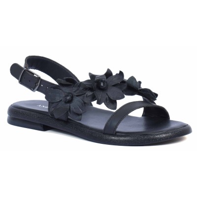 Sandale femme Andrea Bruni noir - Référence AB-202-1-NOIR - Élégance et confort en cuir véritable. Sandale femme Andrea Bruni noir - Référence AB-202-1-NOIR - Élégance et confort en cuir véritable.