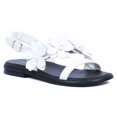 Sandale femme Andrea Bruni blanc - Référence AB-202-1-BC - Élégance et confort en cuir véritable. Sandale femme Andrea Bruni blanc - Référence AB-202-1-BC - Élégance et confort en cuir véritable.