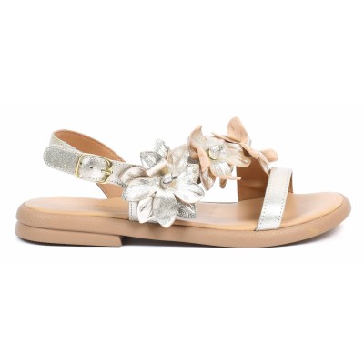 Sandale femme Andrea Bruni doré - Référence AB-202-1-DO - Élégance et confort en cuir véritable. Sandale femme Andrea Bruni doré - Référence AB-202-1-DO - Élégance et confort en cuir véritable.