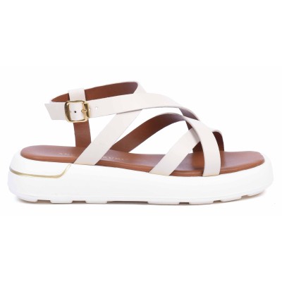 Sandale femme Andrea Bruni beige- Référence AB-1261-1-BG - Élégance et confort en cuir véritable. Sandale femme Andrea Bruni beige- Référence AB-1261-1-BG - Élégance et confort en cuir véritable.