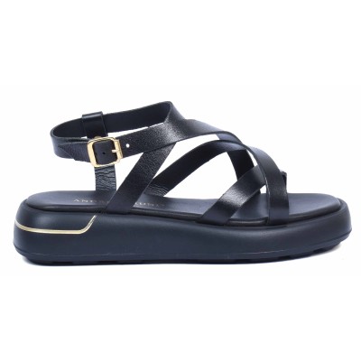 Sandale femme Andrea Bruni noir- Référence AB-1261-1-N - Élégance et confort en cuir véritable. Sandale femme Andrea Bruni noir- Référence AB-1261-1-N - Élégance et confort en cuir véritable.