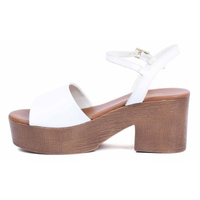 Sandale femme à talon blanc Andrea Bruni en cuir, référence AB-109-1-BLANC, chic et confortable pour des occasions spéciales. Sandale femme à talon blanc Andrea Bruni en cuir, référence AB-109-1-BLANC, chic et confortable pour des occasions spéciales.
