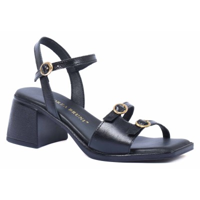 Sandale femme noire à mi-talon Andrea Bruni modèle AB-518-510-N