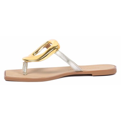 Mule femme dorée en cuir Andrea Bruni modèle AB-666-3-DO Mule femme dorée en cuir Andrea Bruni modèle AB-666-3-DO