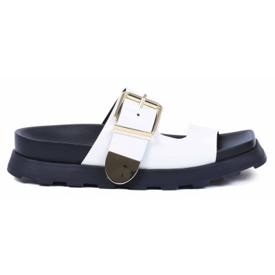 Mule femme blanche en cuir Andrea Bruni modèle AB-DB5-BC Mule femme blanche en cuir Andrea Bruni modèle AB-DB5-BC