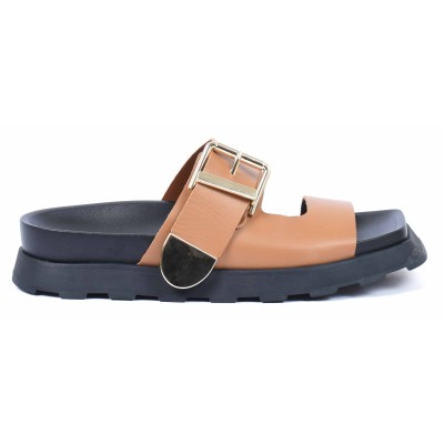Mule femme camel en cuir Andrea Bruni modèle AB-DB5-C Mule femme camel en cuir Andrea Bruni modèle AB-DB5-C