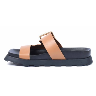Mule femme camel en cuir Andrea Bruni modèle AB-DB5-C Mule femme camel en cuir Andrea Bruni modèle AB-DB5-C