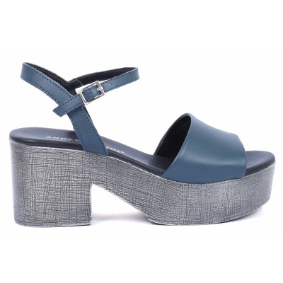 Sandale femme bleue en cuir Andrea Bruni modèle 109-1-BL Sandale femme bleue en cuir Andrea Bruni modèle 109-1-BL