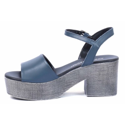 Sandale femme bleue en cuir Andrea Bruni modèle 109-1-BL Sandale femme bleue en cuir Andrea Bruni modèle 109-1-BL