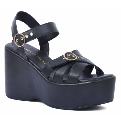 Sandale compensée femme noire Andrea Bruni modèle AB-7030-1-N Sandale compensée femme noire Andrea Bruni modèle AB-7030-1-N