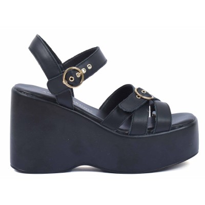 Sandale compensée femme noire Andrea Bruni modèle AB-7030-1-N Sandale compensée femme noire Andrea Bruni modèle AB-7030-1-N