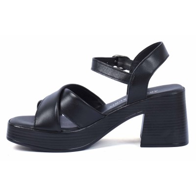 Sandale femme noire à talon confortable Andrea Bruni modèle AB-244-2-N Sandale femme noire à talon confortable Andrea Bruni modèle AB-244-2-N