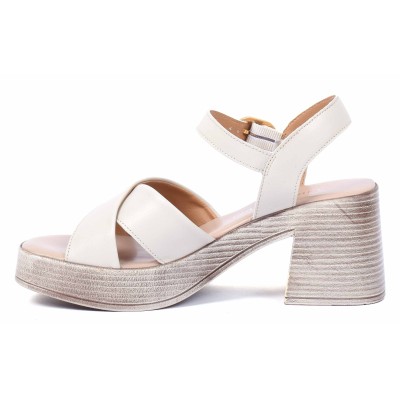 Sandale femme beige à talon confortable Andrea Bruni modèle AB-244-2-BG Sandale femme beige à talon confortable Andrea Bruni modèle AB-244-2-BG