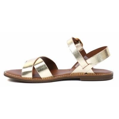 Sandales plates en cuir doré pour femme Andrea Bruni - Référence AB-9536-4-DO Sandales plates en cuir doré pour femme Andrea Bruni - Référence AB-9536-4-DO