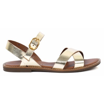 Sandales plates en cuir doré pour femme Andrea Bruni - Référence AB-9536-4-DO Sandales plates en cuir doré pour femme Andrea Bruni - Référence AB-9536-4-DO