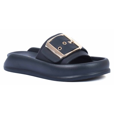 Mule femme noire Laura Berti modèle LB-6441-1-N