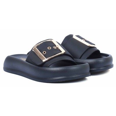 Mule femme noire Laura Berti modèle LB-6441-1-N