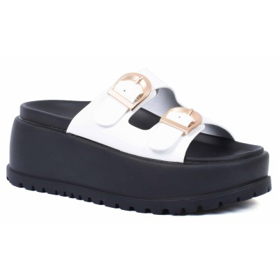 Mule femme blanche Laura Berti modèle LB-7990-18-BC Mule femme blanche Laura Berti modèle LB-7990-18-BC