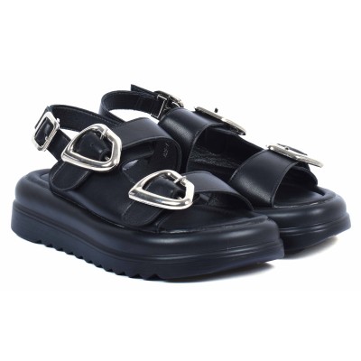 Sandale femme noire Laura Berti modèle LB-929-1-N