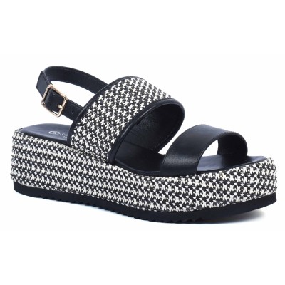 Sandales compensées noires STYLETTX - Référence STX-287-6-N Sandales compensées noires STYLETTX - Référence STX-287-6-N