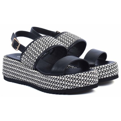 Sandales compensées noires STYLETTX - Référence STX-287-6-N Sandales compensées noires STYLETTX - Référence STX-287-6-N