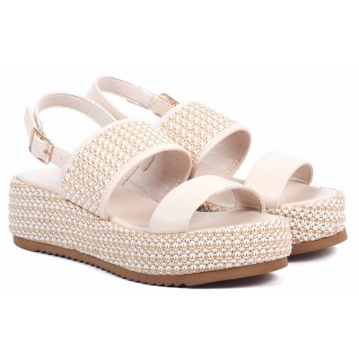 Sandales compensées beiges STYLETTX - Référence STX-287-6-BG Sandales compensées beiges STYLETTX - Référence STX-287-6-BG