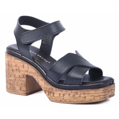 Sandale femme noire en cuir Andrea Bruni modèle AB-345-3-N Sandale femme noire en cuir Andrea Bruni modèle AB-345-3-N