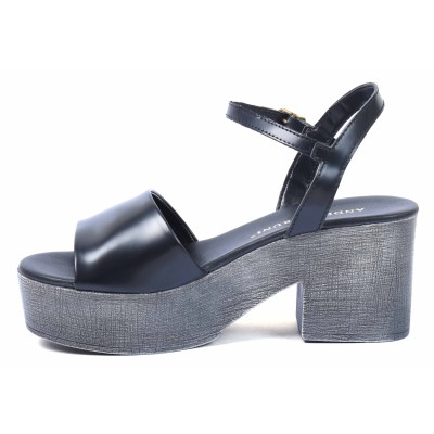 Sandale femme noire en cuir Andrea Bruni modèle AB-109-1-N Sandale femme noire en cuir Andrea Bruni modèle AB-109-1-N