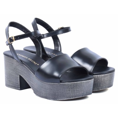 Sandale femme noire en cuir Andrea Bruni modèle AB-109-1-N Sandale femme noire en cuir Andrea Bruni modèle AB-109-1-N