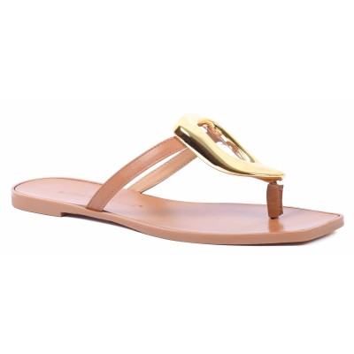 Mule femme camel en cuir Andrea Bruni modèle AB-666-3-C Mule femme camel en cuir Andrea Bruni modèle AB-666-3-C