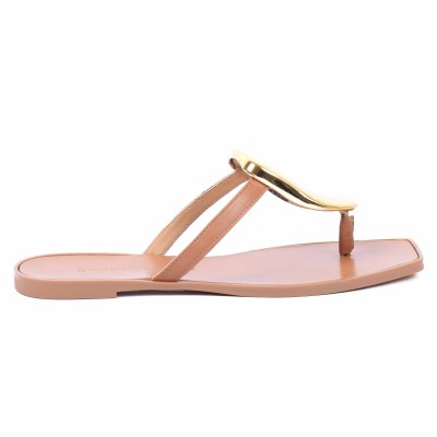 Mule femme camel en cuir Andrea Bruni modèle AB-666-3-C Mule femme camel en cuir Andrea Bruni modèle AB-666-3-C