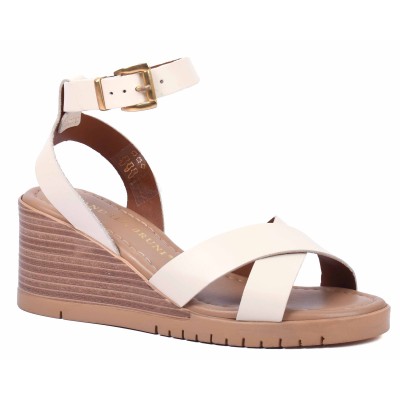 Sandale femme beige en cuir Andrea Bruni modèle AB-616-2-BG Sandale femme beige en cuir Andrea Bruni modèle AB-616-2-BG