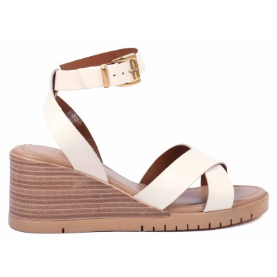Sandale femme beige en cuir Andrea Bruni modèle AB-616-2-BG Sandale femme beige en cuir Andrea Bruni modèle AB-616-2-BG