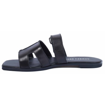 Sandale femme noire en cuir Andrea Bruni modèle AB-666-4-N Sandale femme noire en cuir Andrea Bruni modèle AB-666-4-N