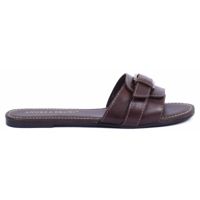Mule femme marron en cuir Andrea Bruni modèle AB-MULESB-M Mule femme marron en cuir Andrea Bruni modèle AB-MULESB-M