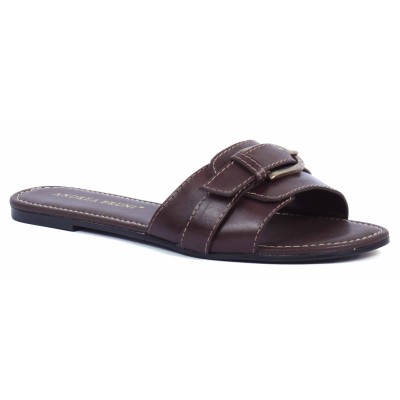Mule femme marron en cuir Andrea Bruni modèle AB-MULESB-M Mule femme marron en cuir Andrea Bruni modèle AB-MULESB-M